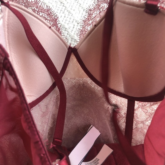 Victoria's Secret Dream Angels Long Line Strapless Corset Bra 34C Boning red - Picture 7 of 10